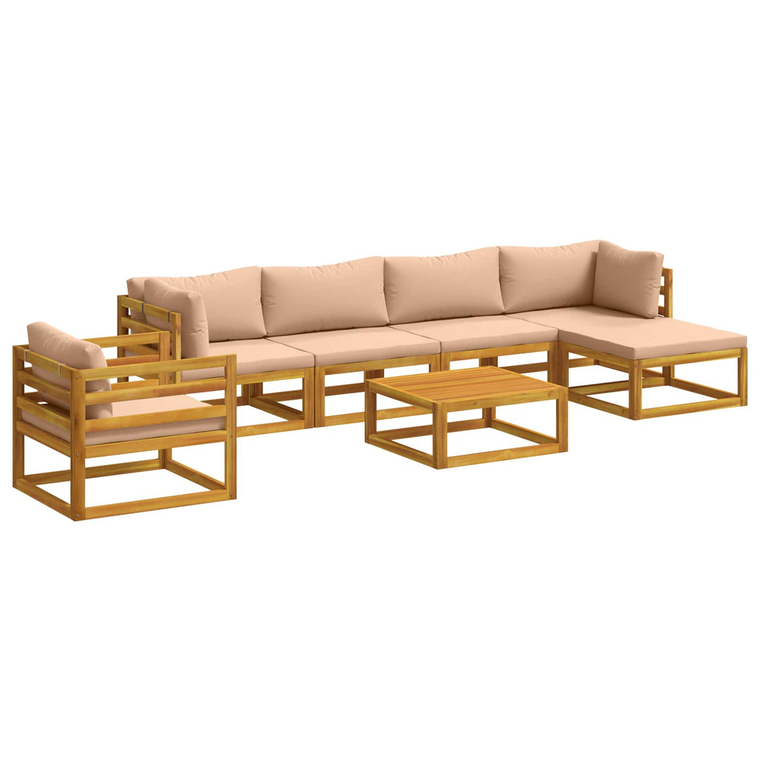Sofa Sæt 7 stk. Naturfarvet Massivt Akacietræ