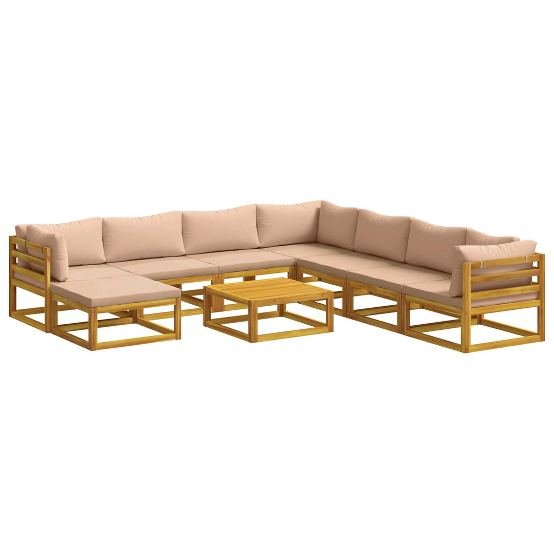Sofa Sæt 9 stk. Naturfarvet Massivt Akacietræ