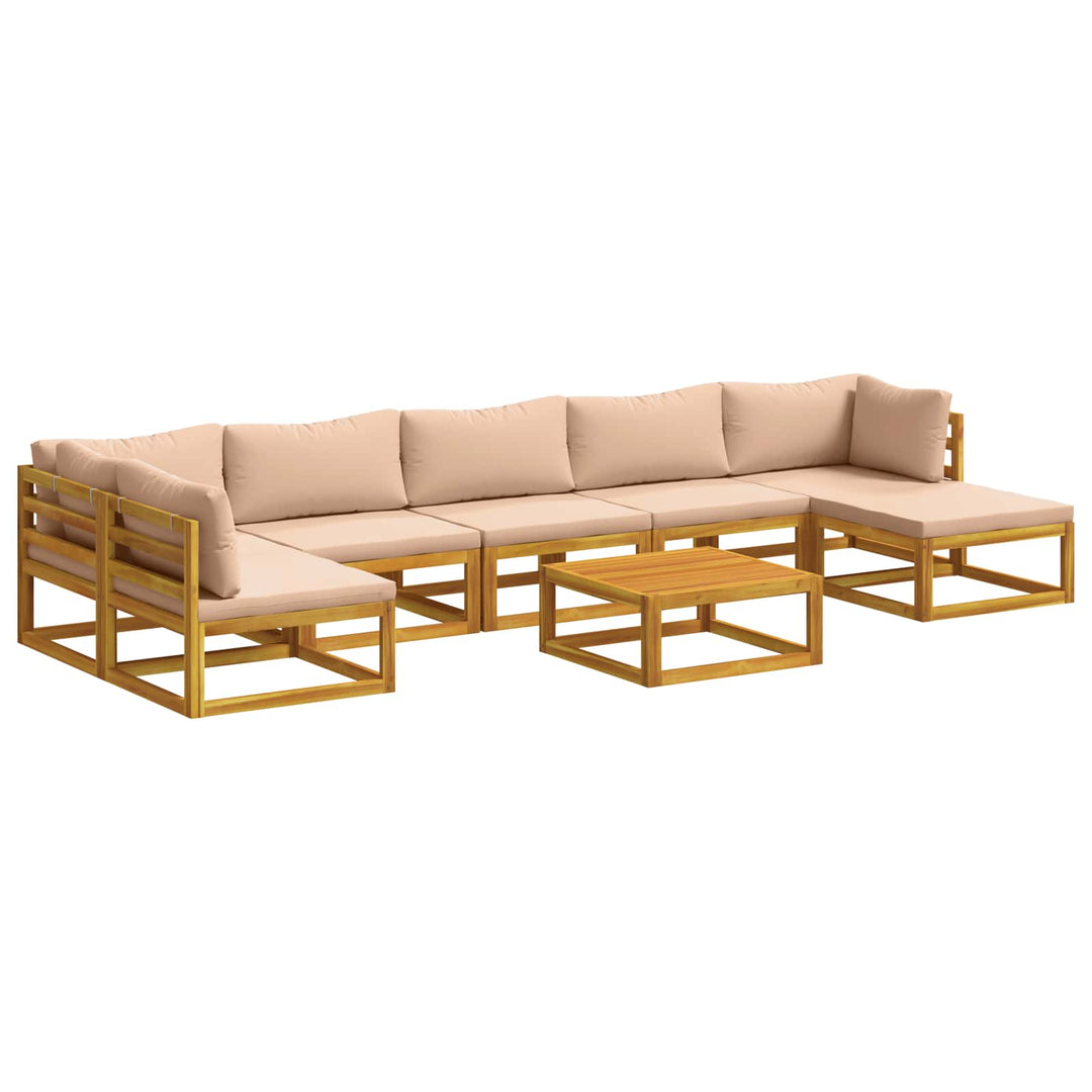 Sofa Sæt 8 stk. Naturfarvet Massivt Akacietræ