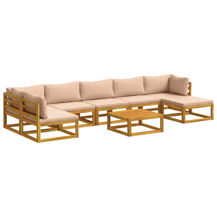 Sofa Sæt 8 stk. Naturfarvet Massivt Akacietræ