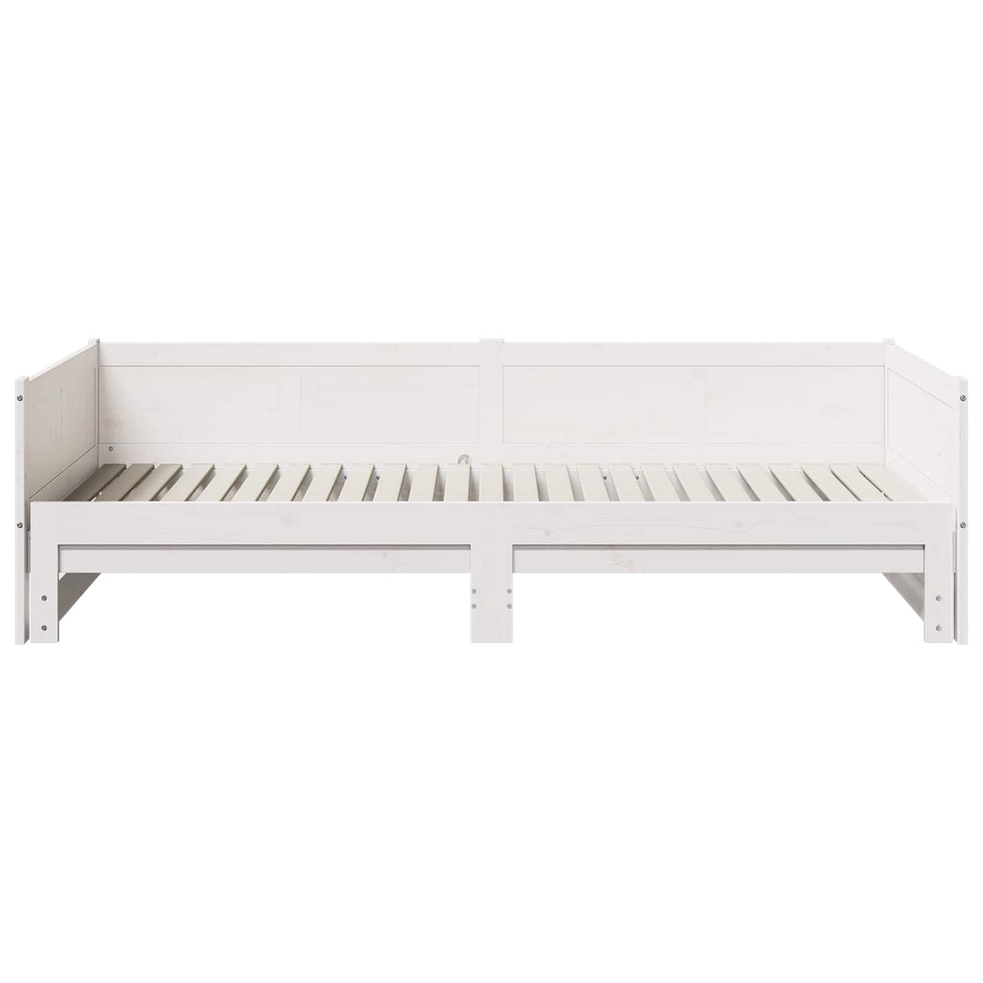 Utrækkelig Dag-seng Hvid 180 x 200 cm Massiv fyrretræ