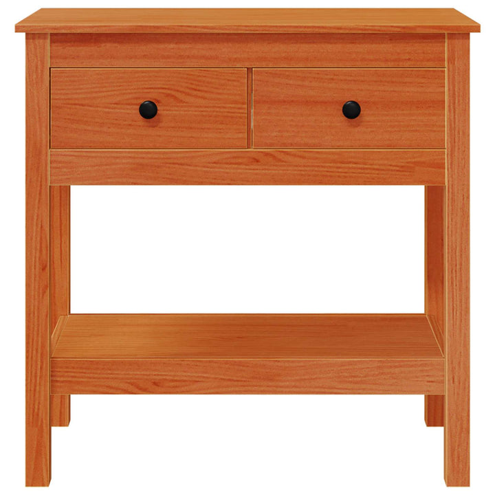 Konsolbord med skuffe Voks brun 75 x 35 x 75 cm Solid Fyrretræ