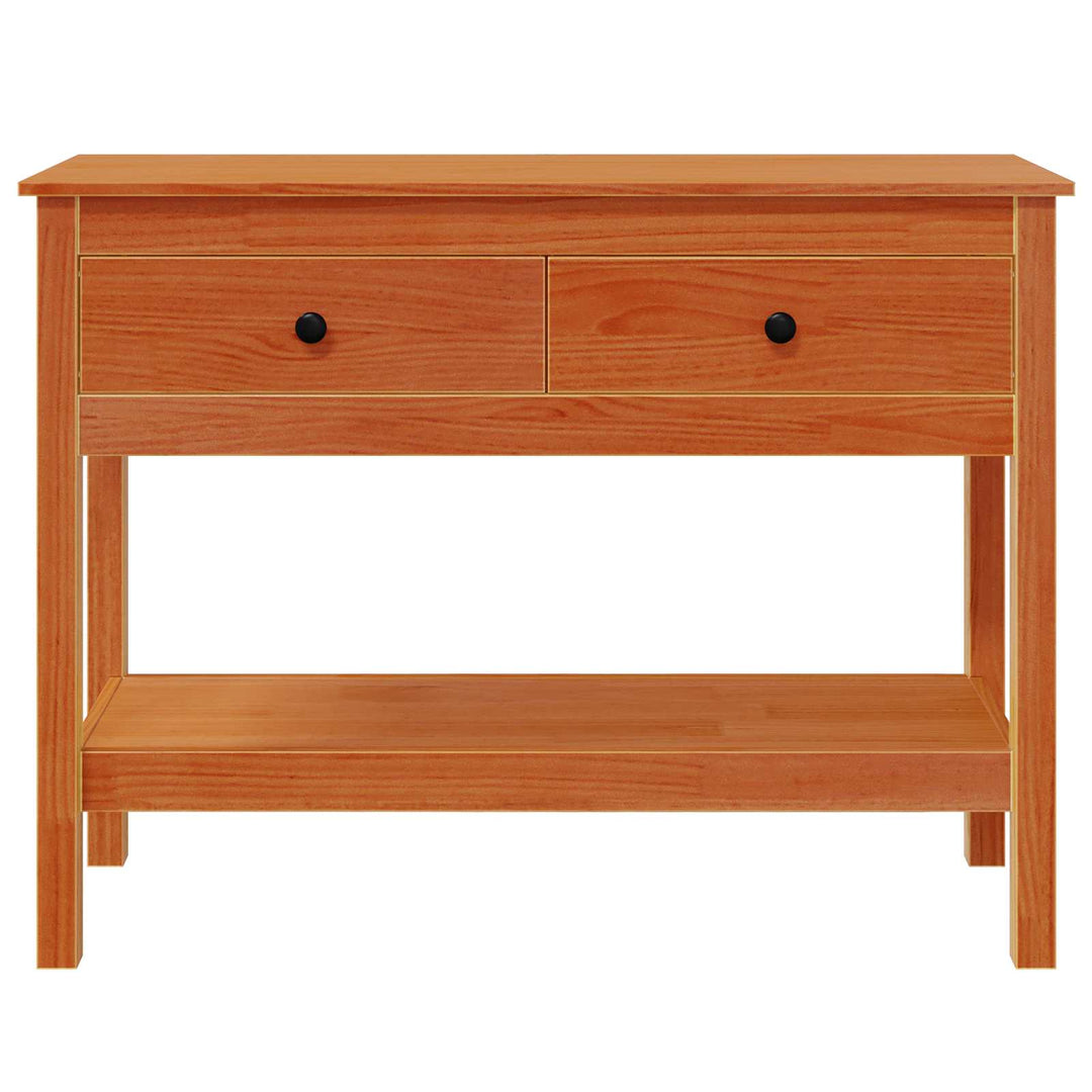Konsolbord med skuffe Voks brun 100 x 35 x 75 cm Solid Fyrretræ