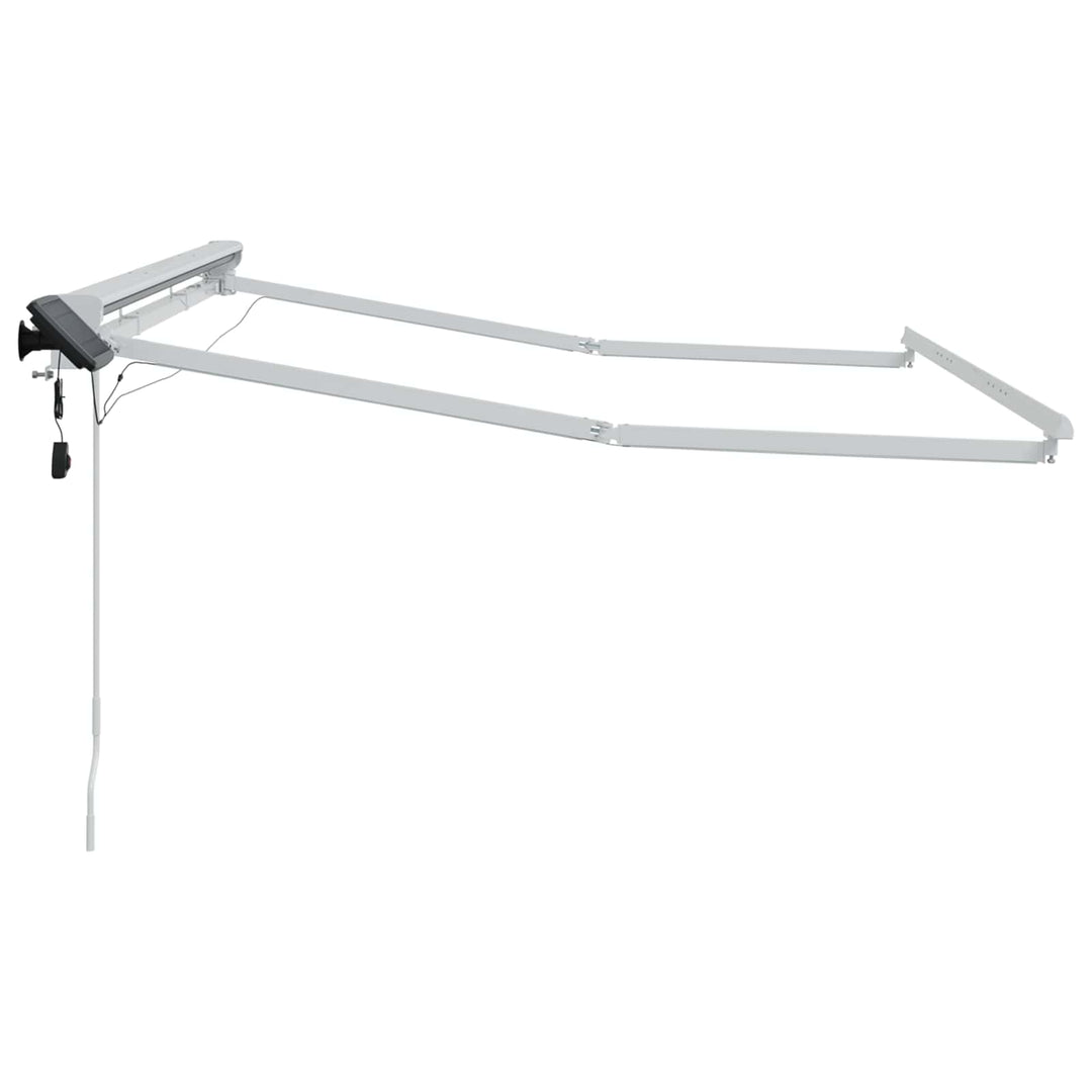 Manuel markise-ramme med LED-lys Hvid 3 x 2,5 m Aluminium