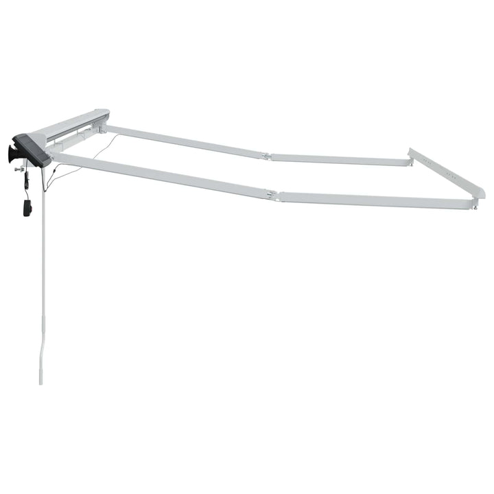 Manuel markise-ramme med LED-lys Hvid 3 x 2,5 m Aluminium