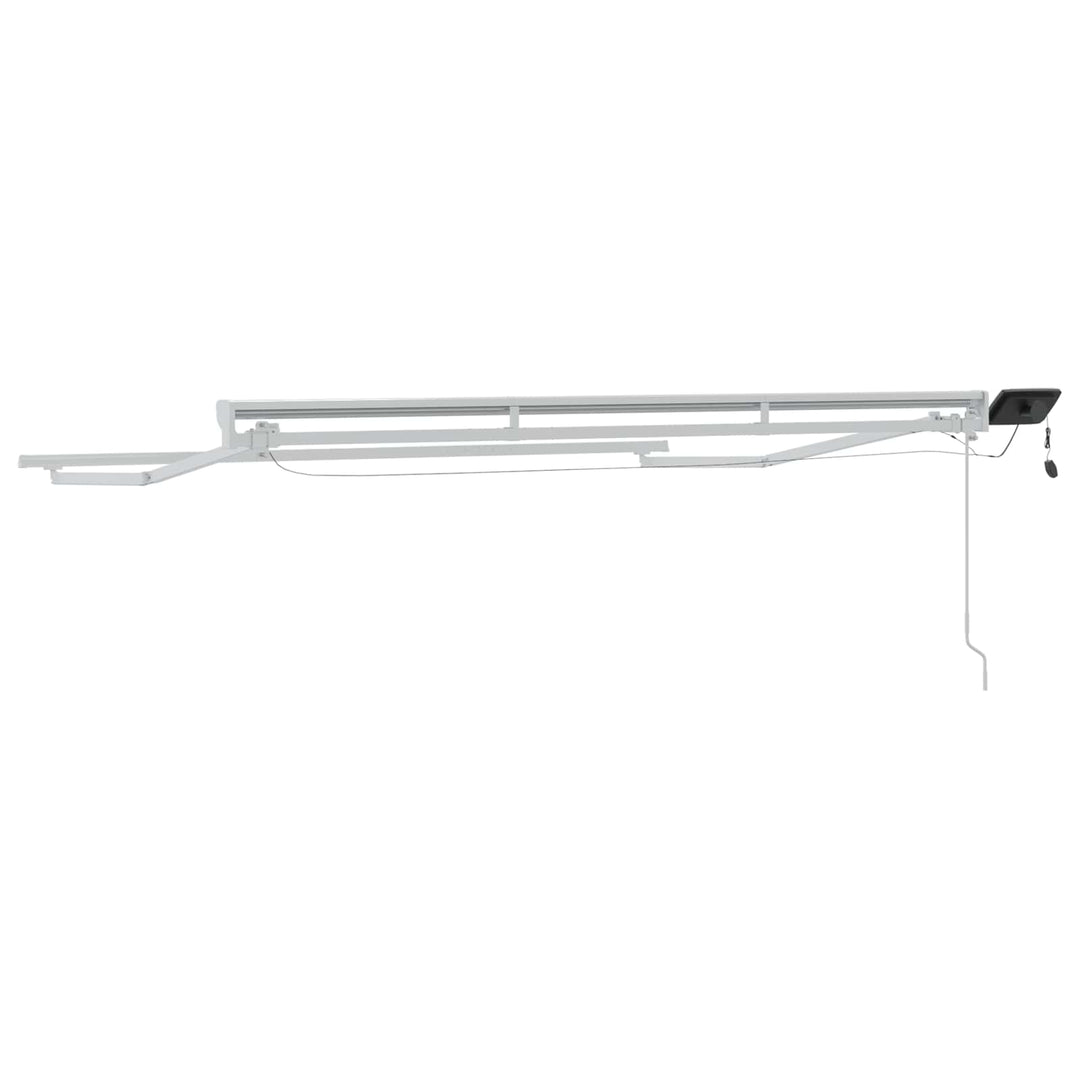 Manuel markise-ramme med LED-lys Hvid 3,5 x 2,5 m Aluminium