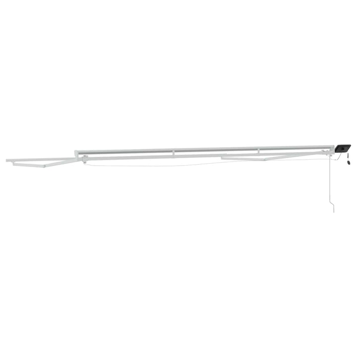 Manuel markise-ramme med LED-lys Hvid 4,5 × 3,5 m Aluminium