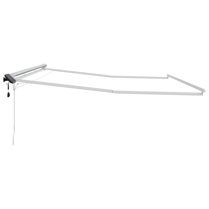 Manuel markise-ramme med LED-lys Hvid 4,5 × 3,5 m Aluminium