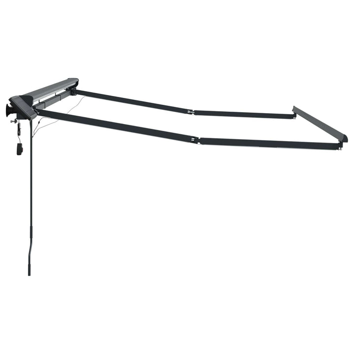 Manuel markise-ramme med LED-lys Antracit 3 x 2,5 m Aluminium