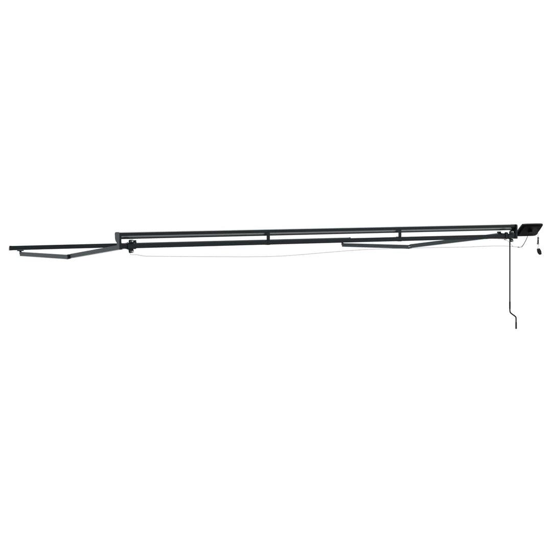 Manuel markise-ramme med LED-lys Antracit 4 × 3 m Aluminium