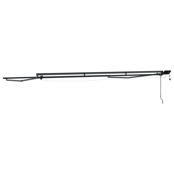 Manuel markise-ramme med LED-lys Antracit 4 × 3,5 m Aluminium