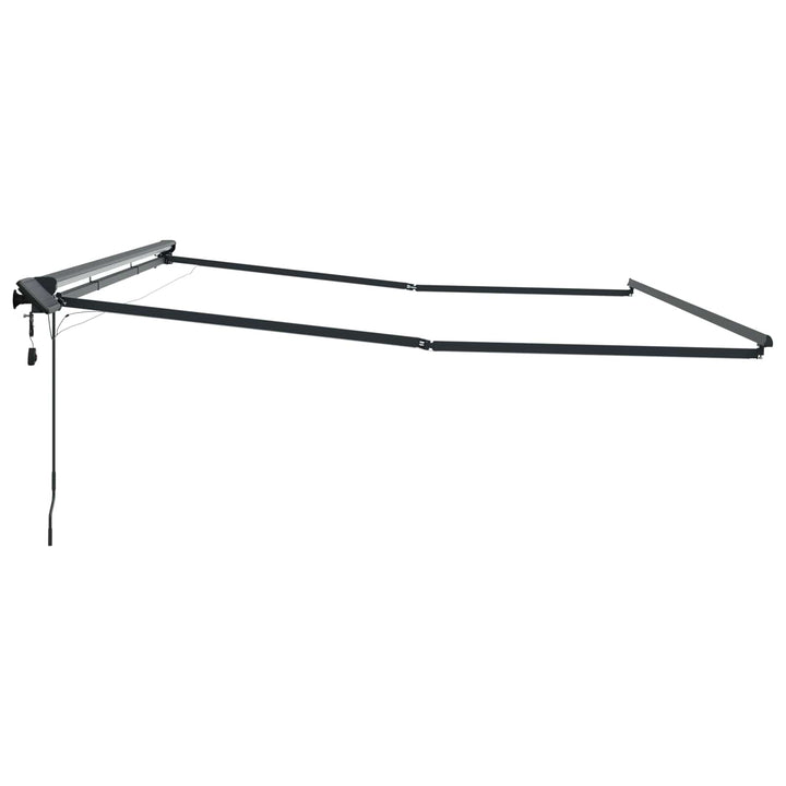 Manuel markise-ramme med LED-lys Antracit 4 × 3,5 m Aluminium