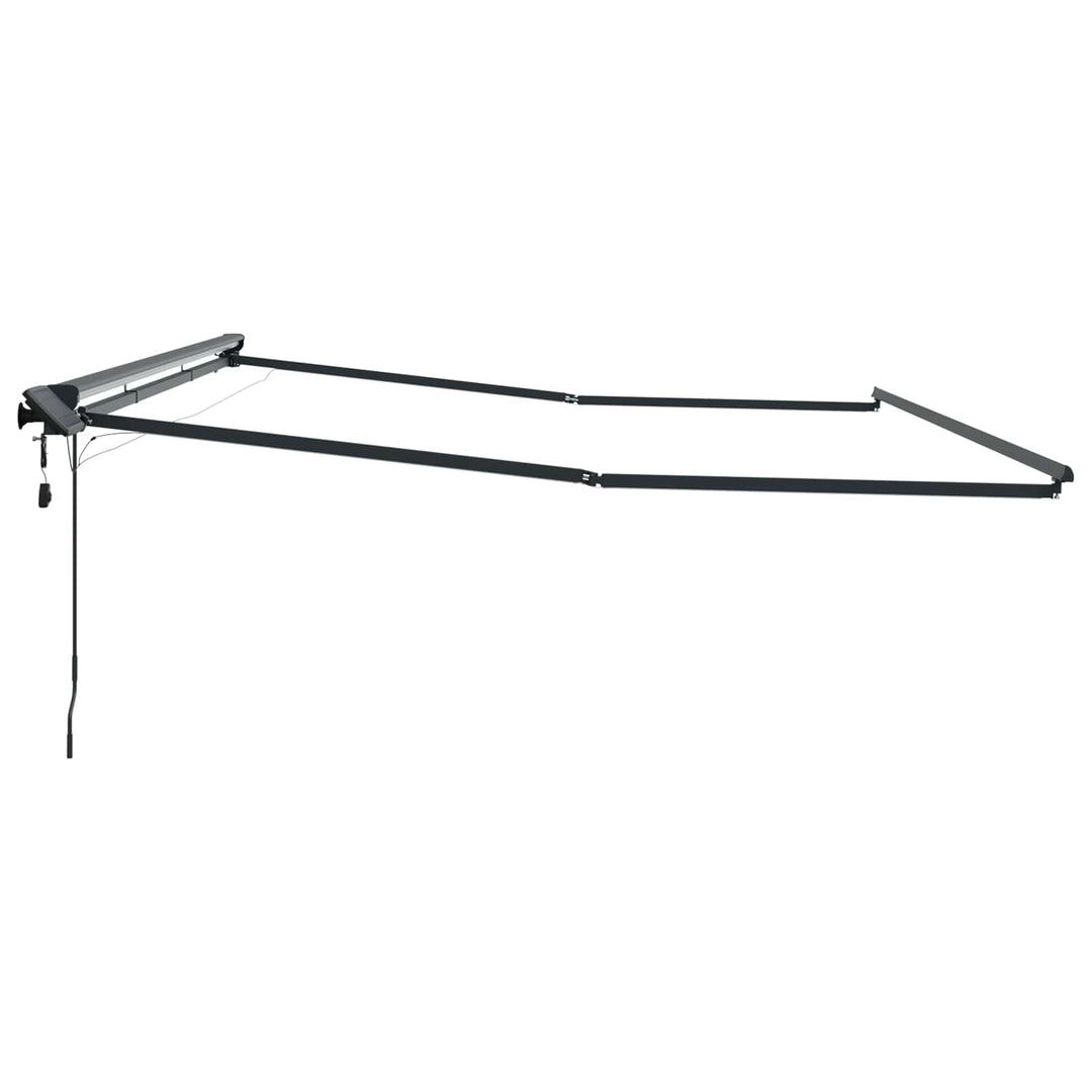Manuel markise-ramme med LED-lys Antracit 4,5 × 3,5 m Aluminium