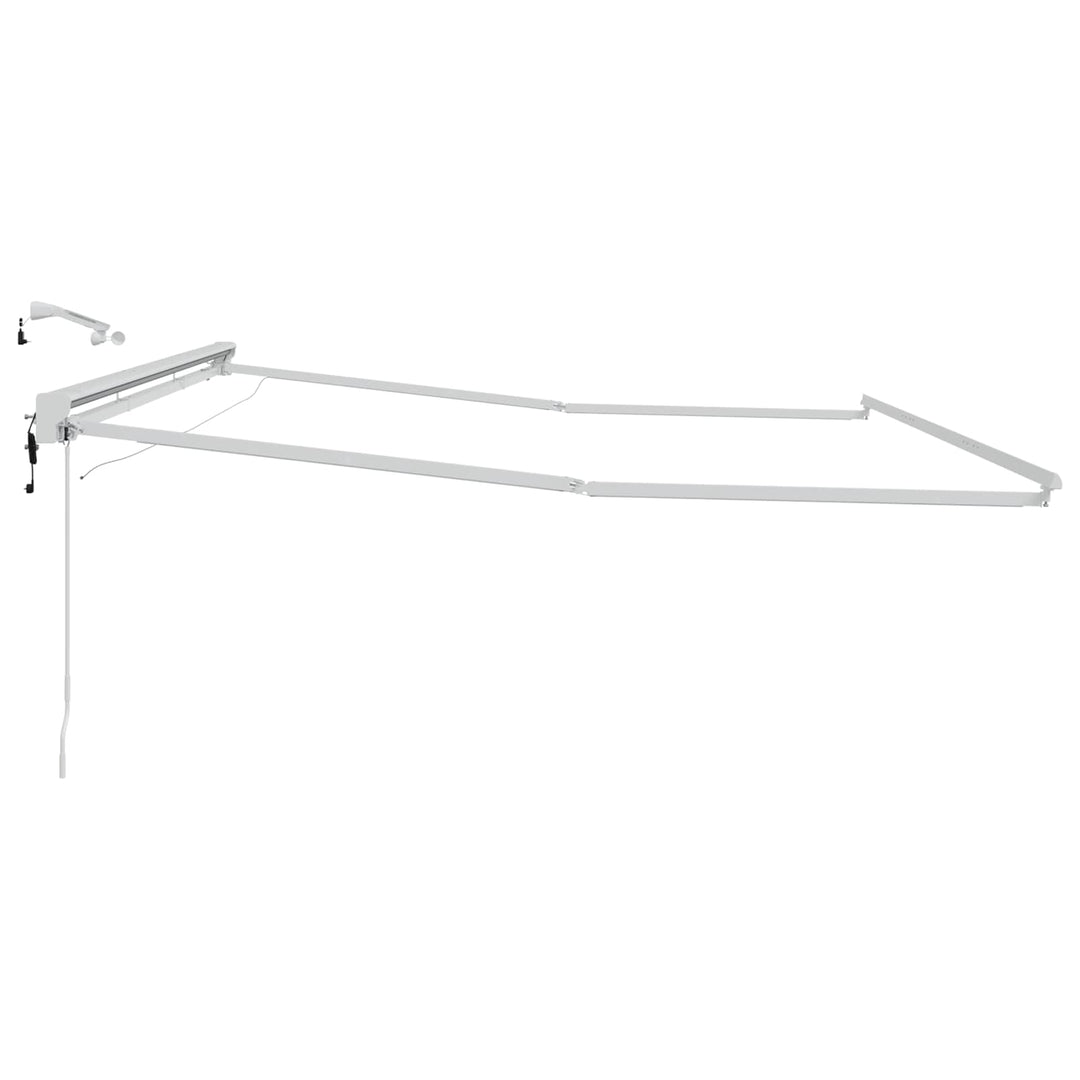 Elektrisk Markisedugramme med LED Hvid 4,5 × 3,5 m Aluminium