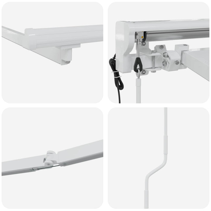 Elektrisk Markisedugramme med LED Hvid 5 x 3 m Aluminium