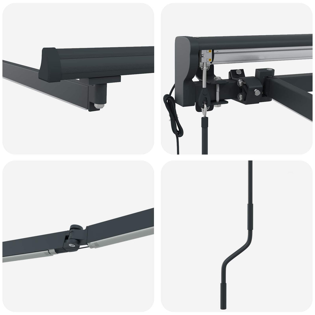 Elektrisk Markisedugramme med LED Antracit 2,5 x 2 m Aluminium