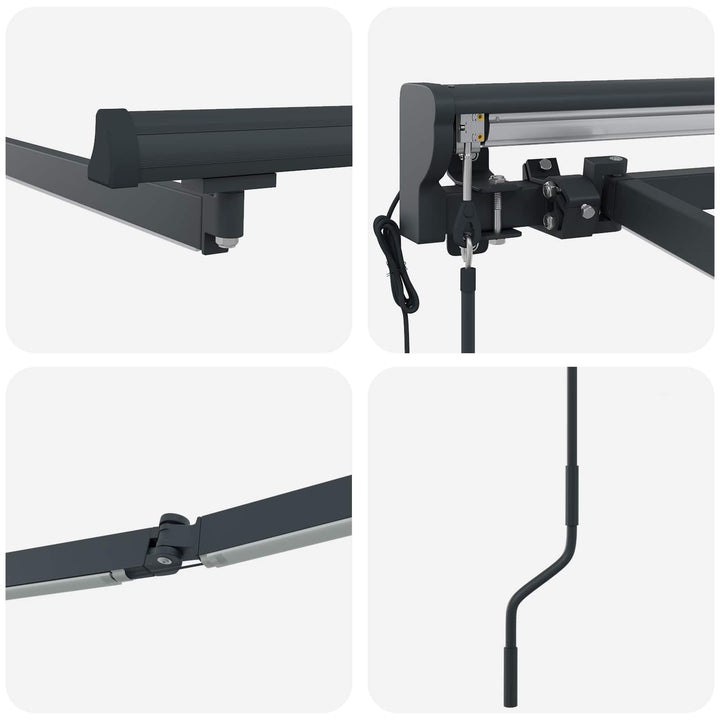 Elektrisk Markisedugramme med LED Antracit 2,5 x 2 m Aluminium