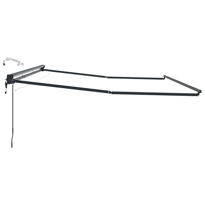 Elektrisk Markisedugramme med LED Antracit 4 x 2 m Aluminium