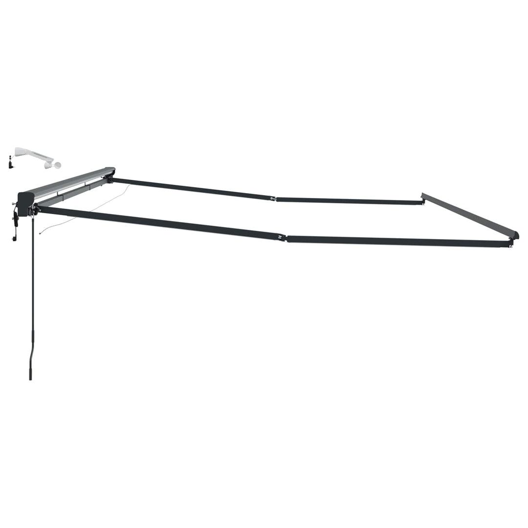 Elektrisk Markisedugramme med LED Antracit 4 × 3 m Aluminium