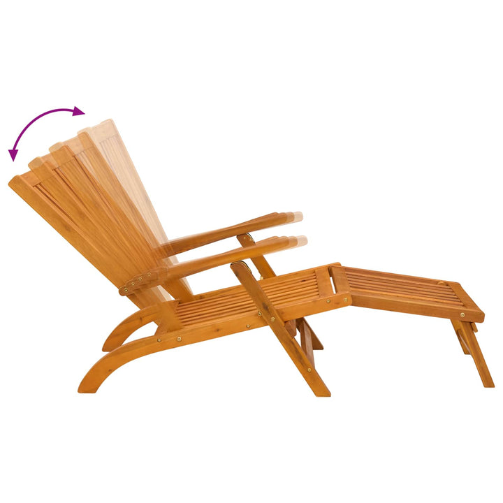 Reclinerende og foldbar liggestol 2 stk. Massivt Akacietræ