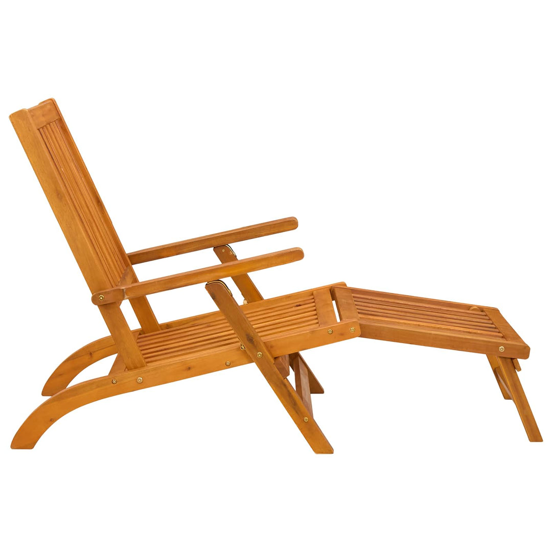 Reclinerende og foldbar liggestol 2 stk. Massivt Akacietræ