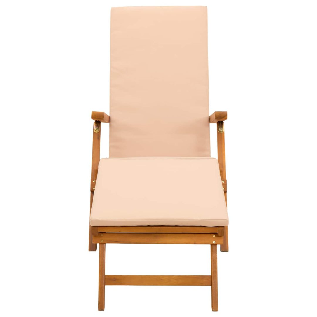 Reclinerende og foldbar liggestol 2 stk. Massivt Akacietræ