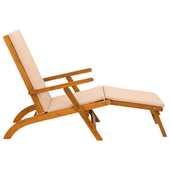 Reclinerende og foldbar liggestol 2 stk. Massivt Akacietræ
