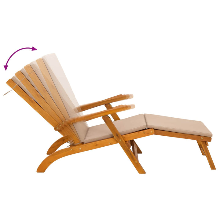 Reclinerende og foldbar liggestol 2 stk. Massivt Akacietræ
