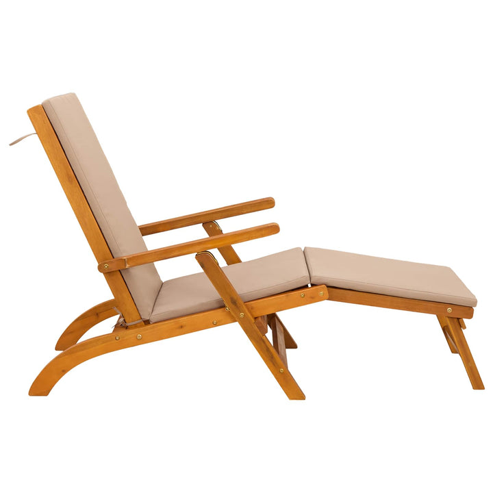 Reclinerende og foldbar liggestol 2 stk. Massivt Akacietræ
