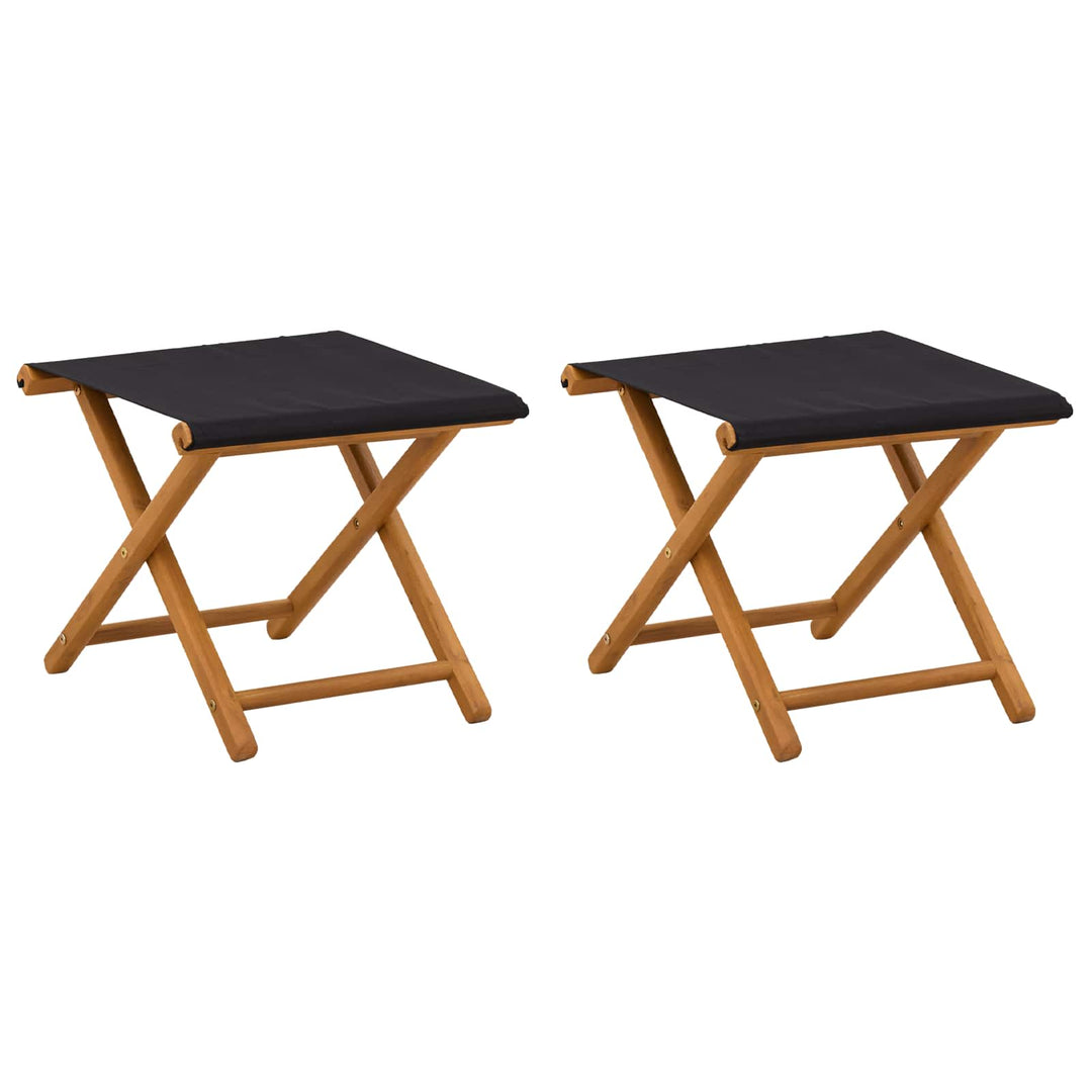 Havestol 2 pcs Massiv Eucalyptus Træ Sort