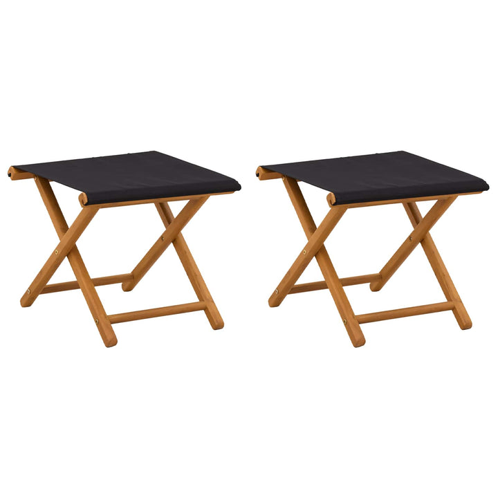 Havestol 2 pcs Massiv Eucalyptus Træ Sort