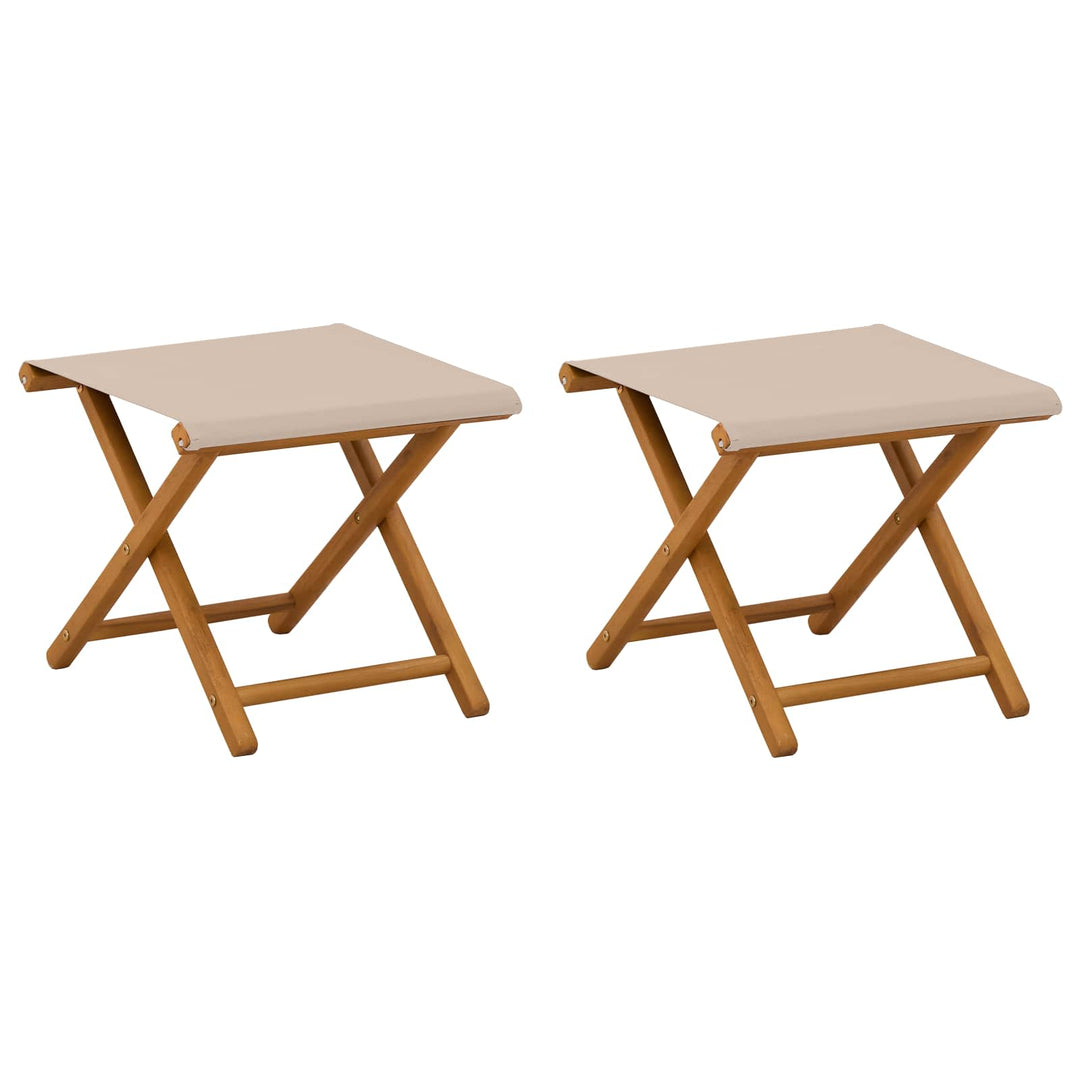 Havestol 2 pcs Massiv Eucalyptus Træ Beige