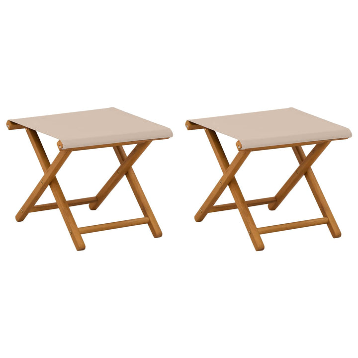 Havestol 2 pcs Massiv Eucalyptus Træ Beige