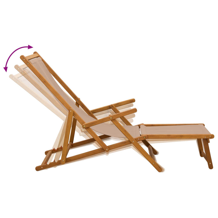 Foldestol 3 position Massiv Eucalyptus Træ Gråbrun