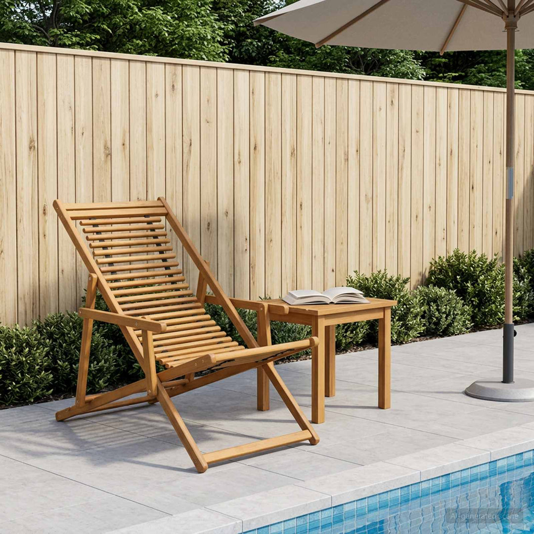 Havestol 3 position Massiv Eucalyptus Træ Naturfarvet