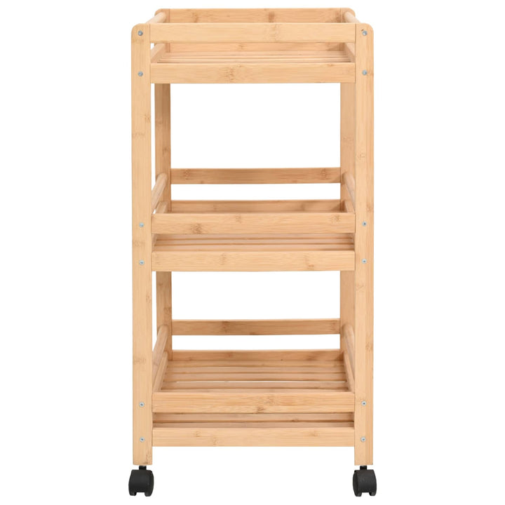 Køkkenvogn med hjul Naturfarvet 46 x 38 x 76 cm Bambus