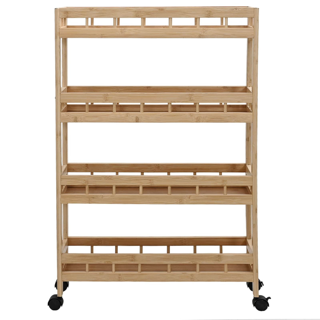 Køkkenvogn med hjul Naturfarvet 60 x 18 x 97 cm Bambus