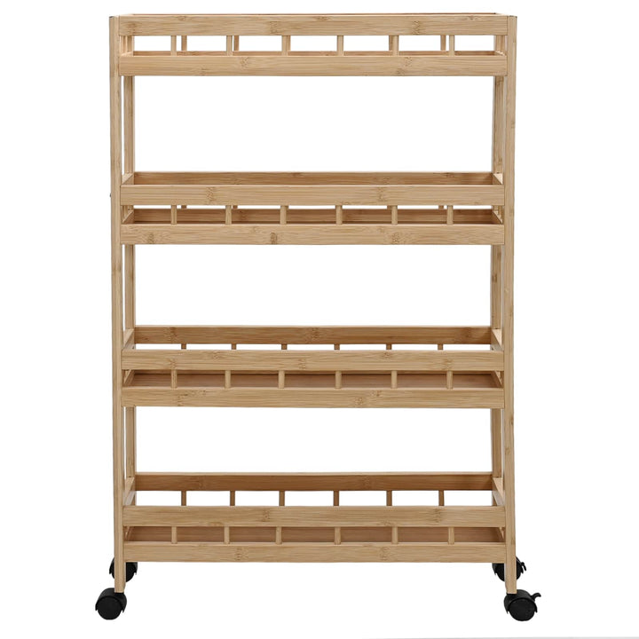 Køkkenvogn med hjul Naturfarvet 60 x 18 x 97 cm Bambus