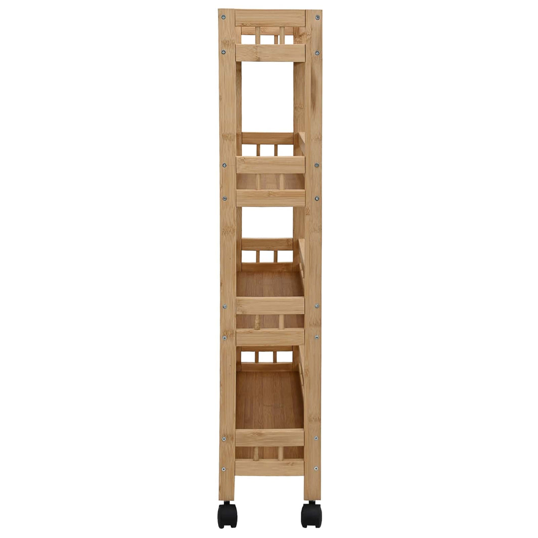 Køkkenvogn med hjul Naturfarvet 60 x 18 x 97 cm Bambus