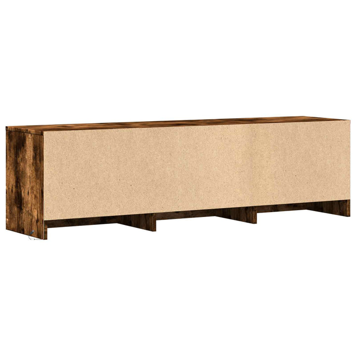 TV-bord med LED 140 x 34 x 40 cm Røget Eg Konstrueret træ