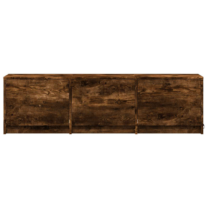 TV-bord med LED 140 x 34 x 40 cm Røget Eg Konstrueret træ