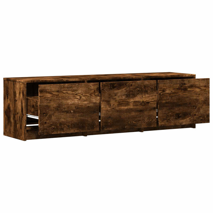TV-bord med LED 140 x 34 x 40 cm Røget Eg Konstrueret træ