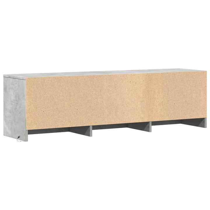 TV-bord med LED 140x34x40 cm BetonGrå Konstrueret træ