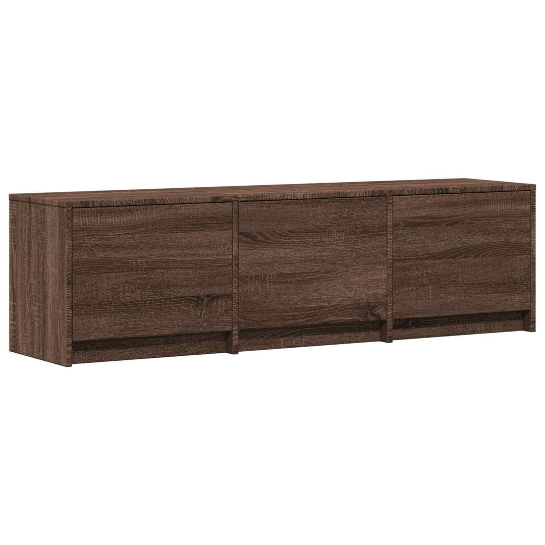 TV-bord med LED 140 x 34 x 40 cm Brun eg Konstrueret træ