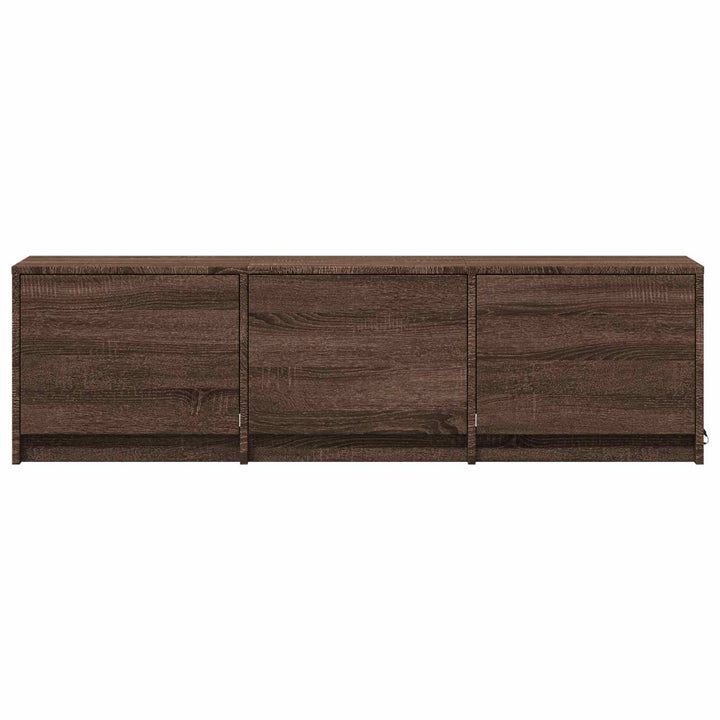 TV-bord med LED 140 x 34 x 40 cm Brun eg Konstrueret træ