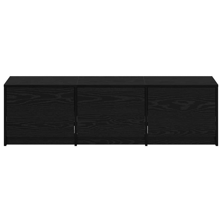 TV-bord med LED Sort Eg 140 x 34 x 40 cm Konstrueret træ