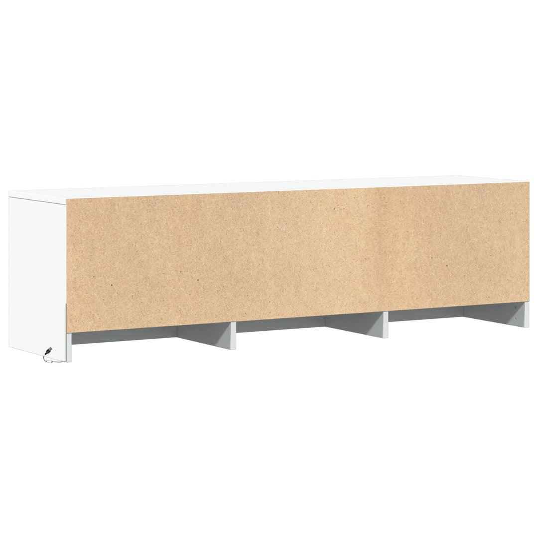 TV-bord med LED Hvid 140 x 34 x 40 cm Konstrueret træ