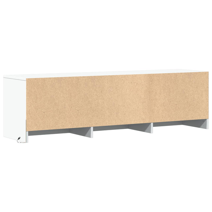 TV-bord med LED Hvid 140 x 34 x 40 cm Konstrueret træ