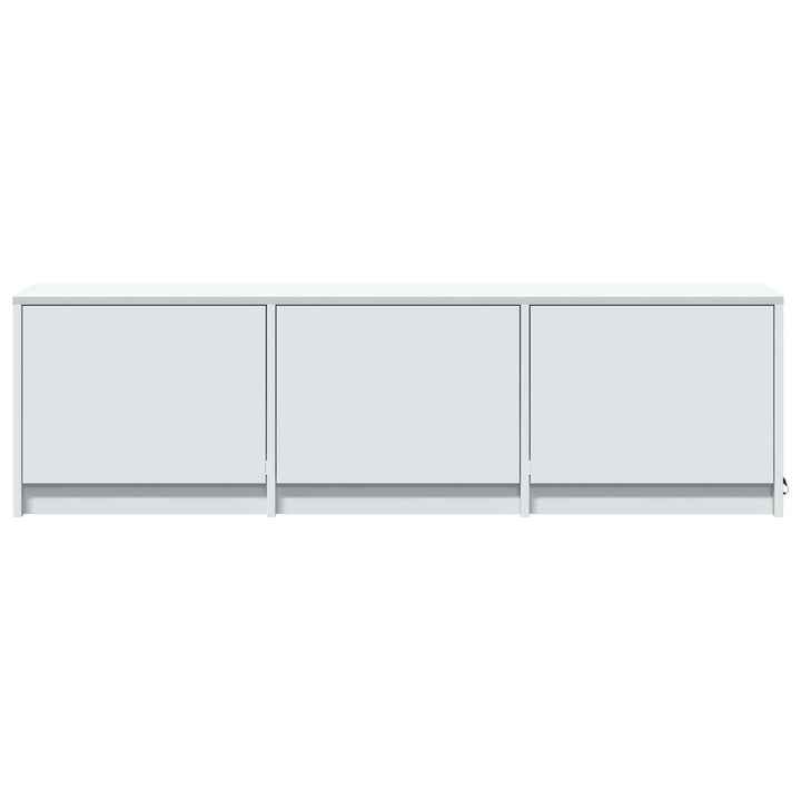 TV-bord med LED Hvid 140 x 34 x 40 cm Konstrueret træ