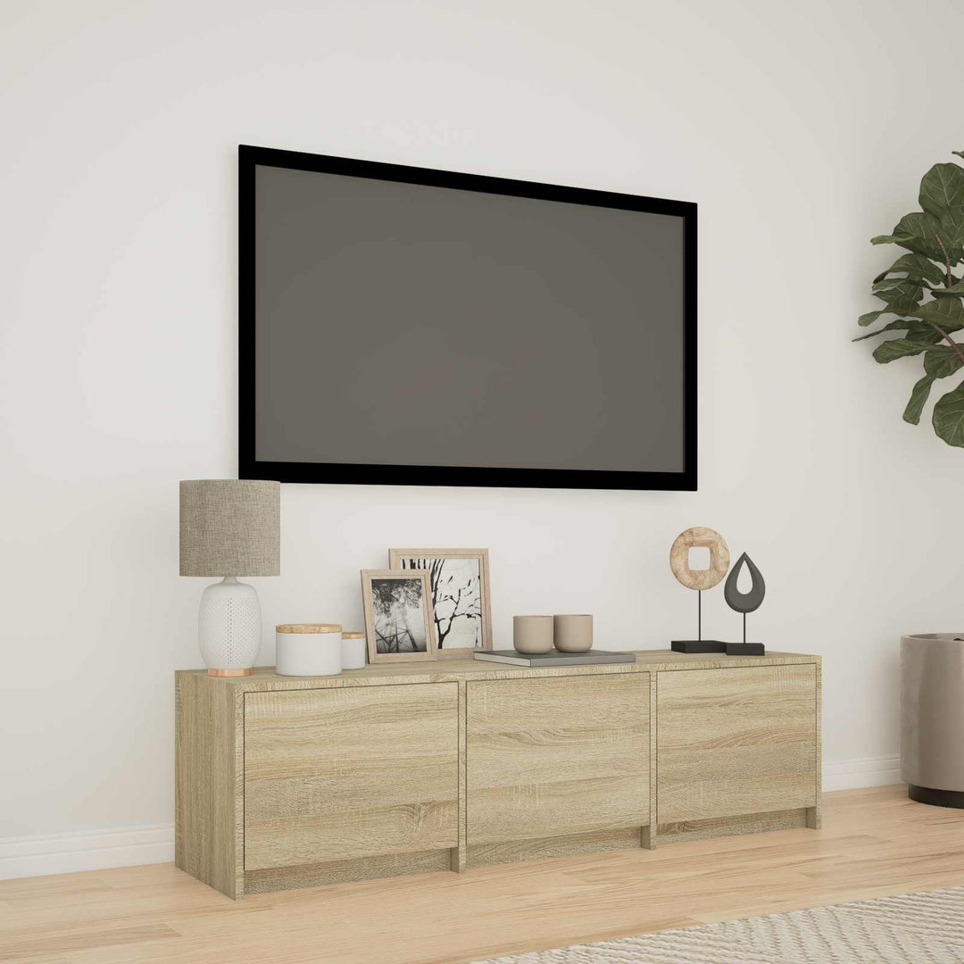 TV-bord med LED 140 x 34 x 40 cm Sonoma-eg Konstrueret træ
